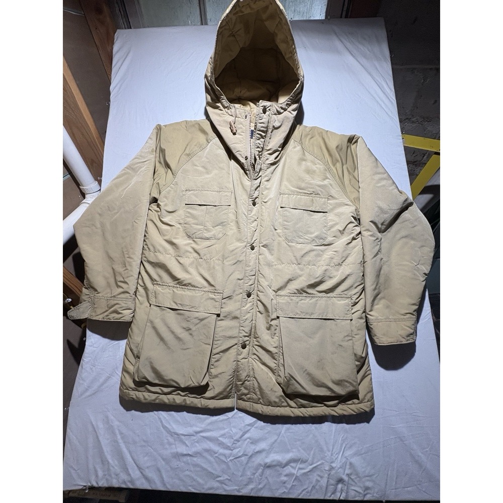 1960s Vintage Woolrich Wool Blanket Lined Tan Parka Jacket Coat Mens Size L/Xl